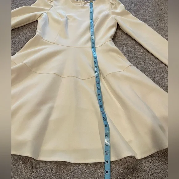 Gal Meets Glam Celeste Fit and Flare Ivory/White Long-Sleeve Dress, Size 6  - coffeafoods.com